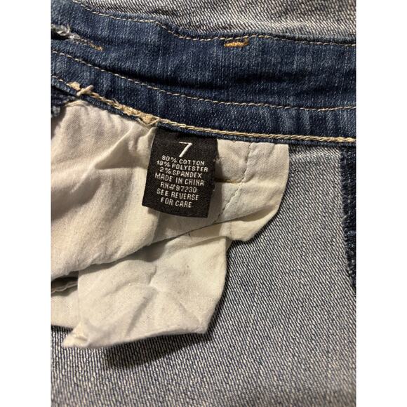 Almost Famous Blue Denim Overalls Juniors Size Small - Picture 8 of 9